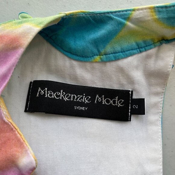 Mackenzie Mode Pastel Maxi Dress Open Back Ruffle Hem Size 2 - Picture 6 of 9